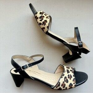 Walking Cradles Lydia Leopard‎ Animal Print Low Heel Sandal Shoes Women’s 8.5